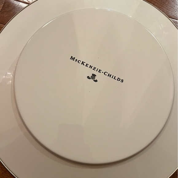 McKenzie Childs serving platter pink and white stripped 16” MINT CONDITION. - Picture 3 of 3